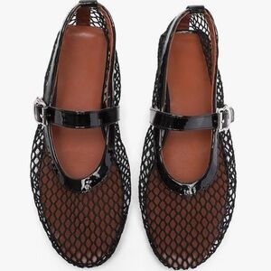 Amazon Mesh Flats for Women Ballerina Comfortable Mule Casual Round Toe Buckle S